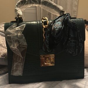 Aldo Green Croc-Embossed Women's Bag